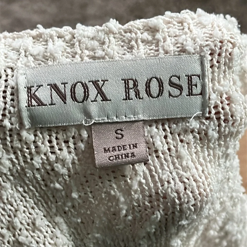 KNOX ROSE Pink/Cream V-Neck Sweater Size Small NC0145